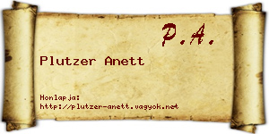 Plutzer Anett névjegykártya